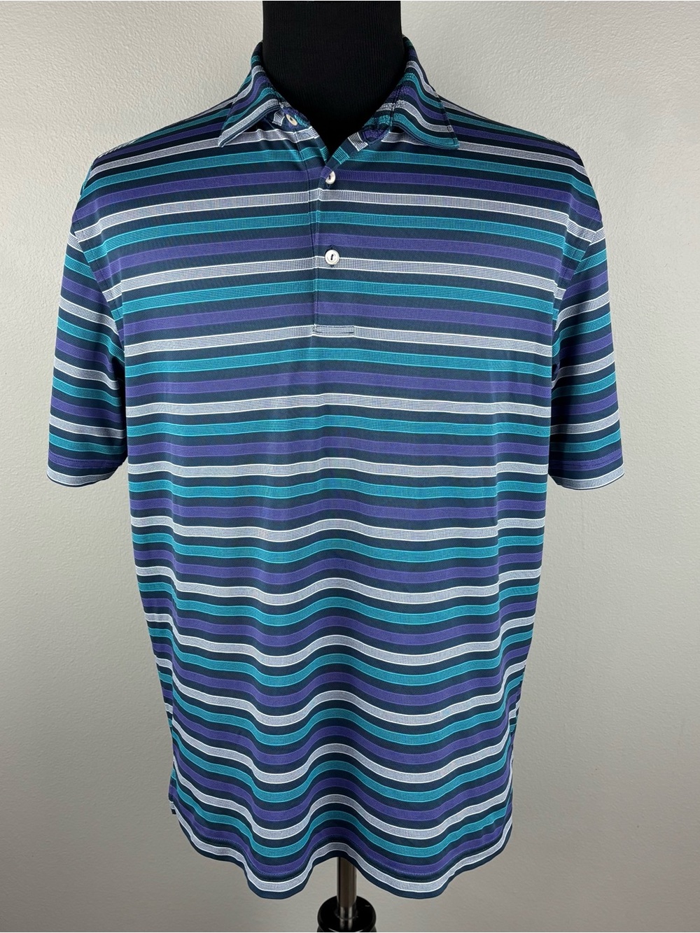 Peter Millar Summer Comfort Polo Shirt Men's Size Medium M Golf Striped